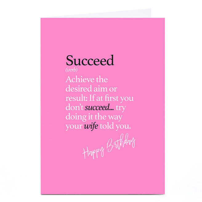 Personalised Punk Birthday Card - Succeed