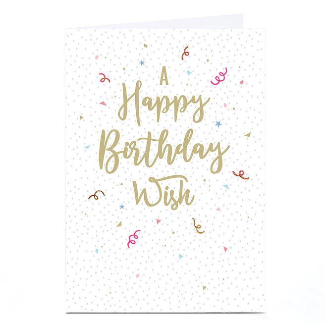Personalised Birthday Card - A Happy Birthday Wish