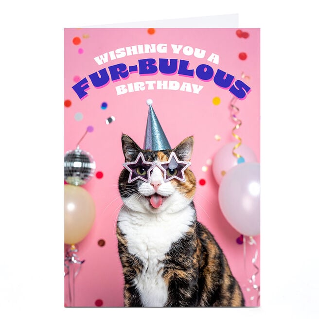 Birthday Card - Fur-bulous Birthday Cat