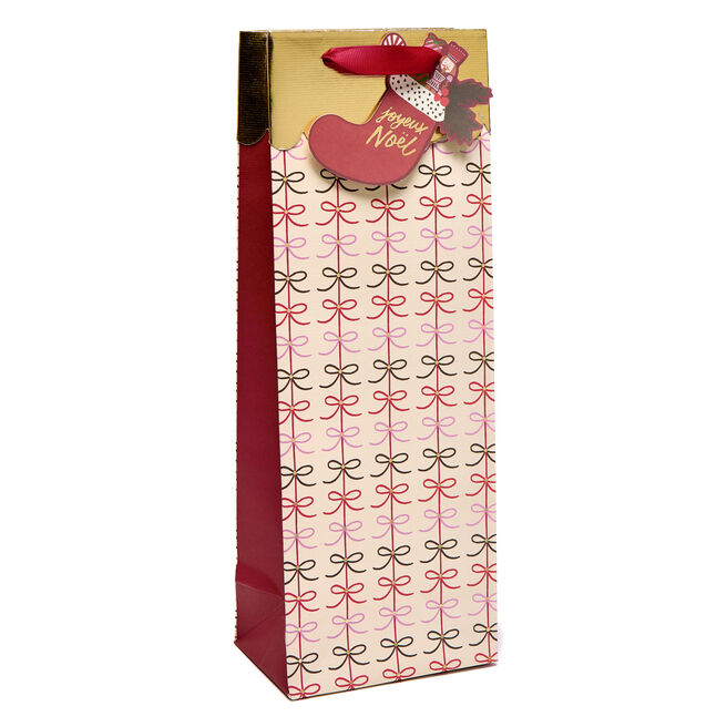 Joyeux Noel Repeat Bows Bottle Bag