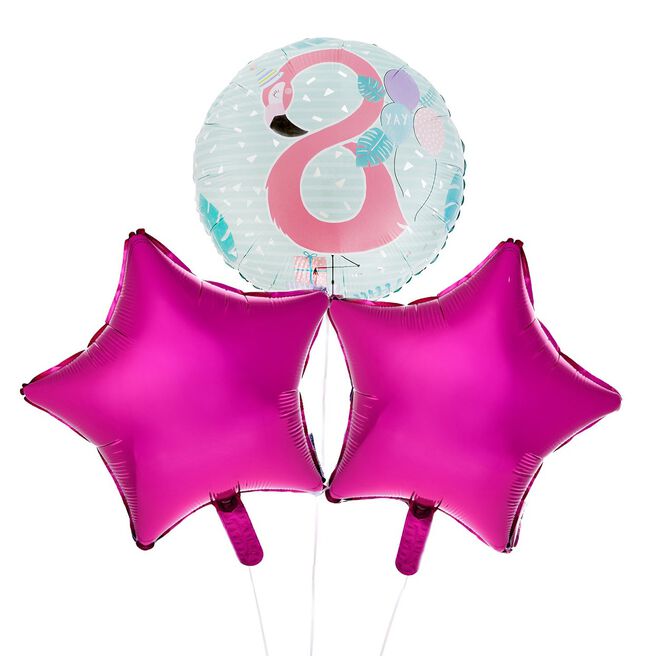 Flamingo 8th Birthday Balloon Bouquet - DELIVERED INFLATED!