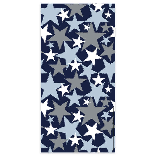 Blue, Grey & White Stars Tissue Paper - 5 Sheets