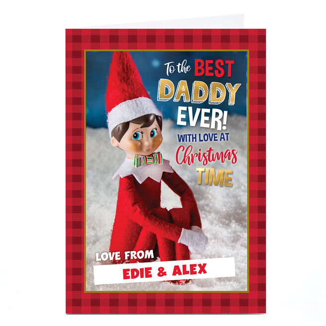 Personalised Elf On the Shelf Christmas Card - Best Daddy Ever