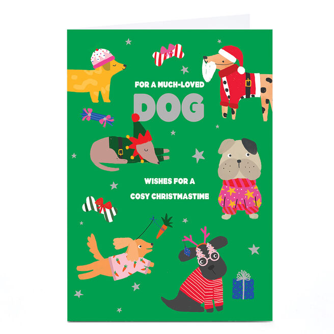 Personalised To the Dog Christmas Card - Lots of Colourful Dogs