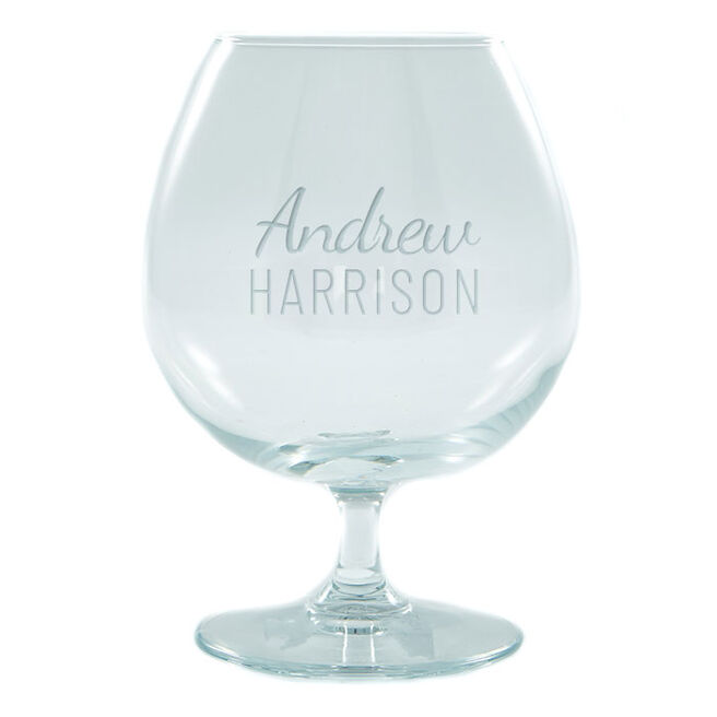 Personalised Engraved Balloon Brandy Glass - Name