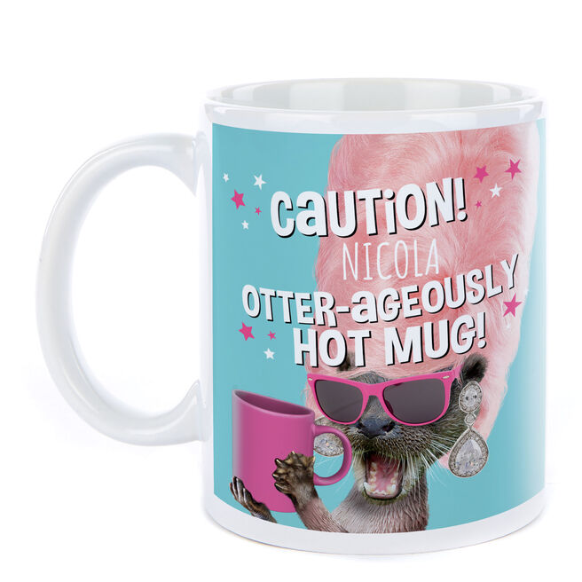 Personalised Pink Pet Shop Mug - Otter-ageously Hot