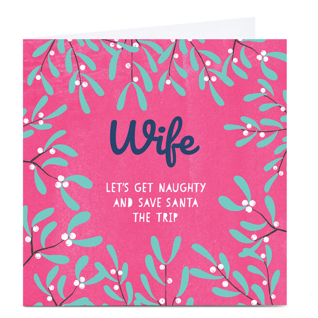 Personalised Gingerbread Christmas Card - Let's Get Naughty