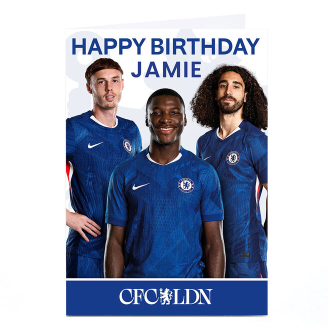 Personalised Football Birthday Card - Happy Birthday Chelsea