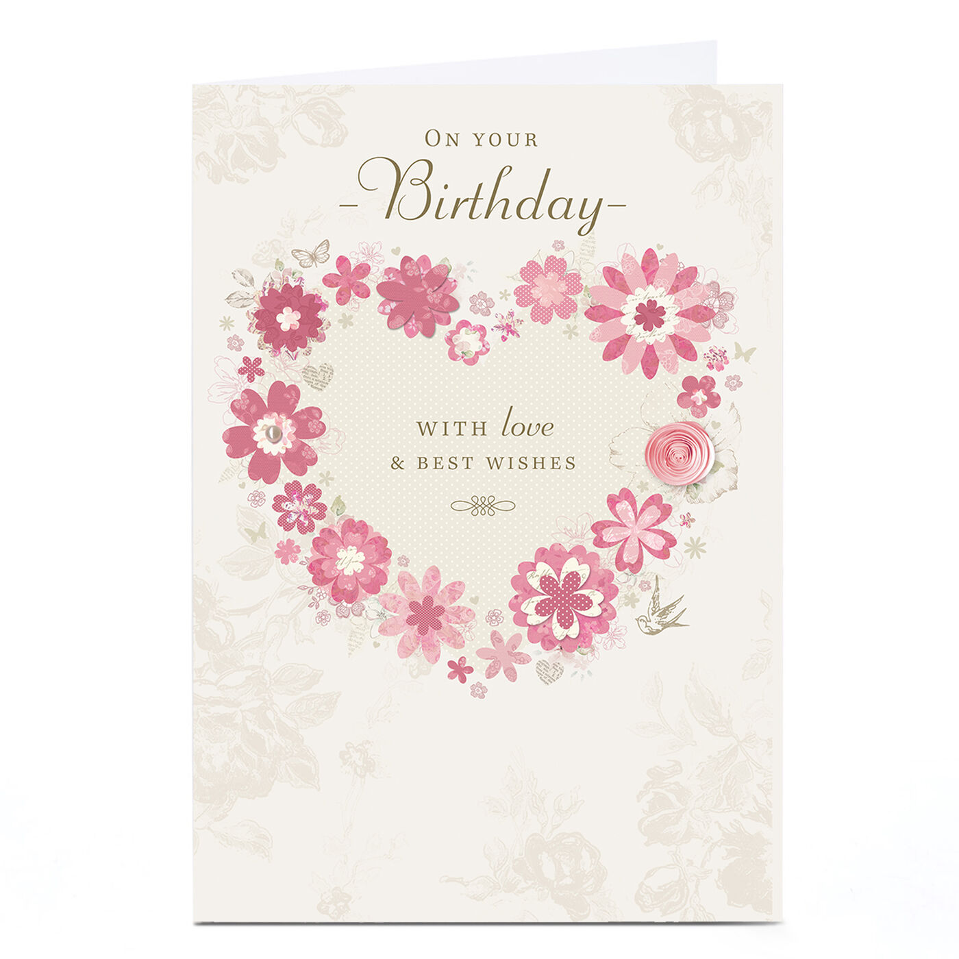 Buy Birthday Card - Traditional Pink Floral heart for GBP 1.99 | Card ...