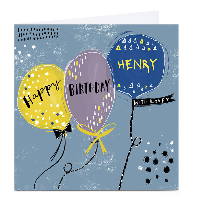 Personalised Emma Valenghi Birthday Card - Balloons