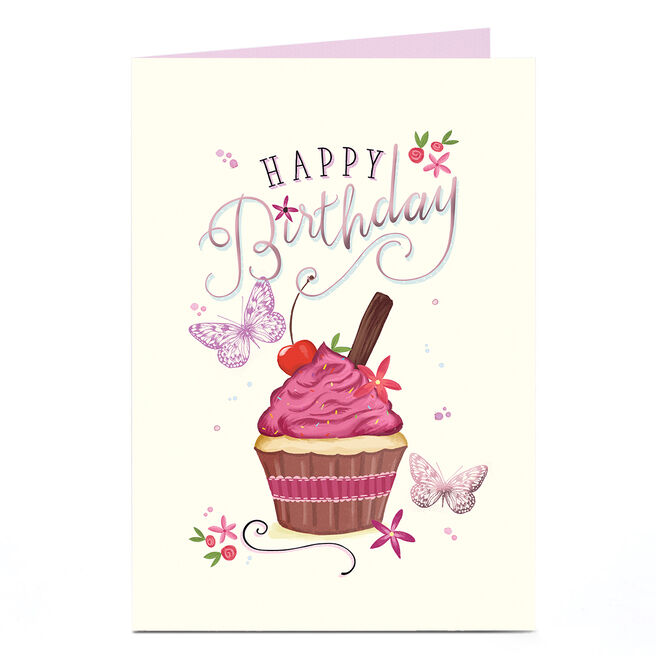 Birthday Card - Happy Birthday Cupcake