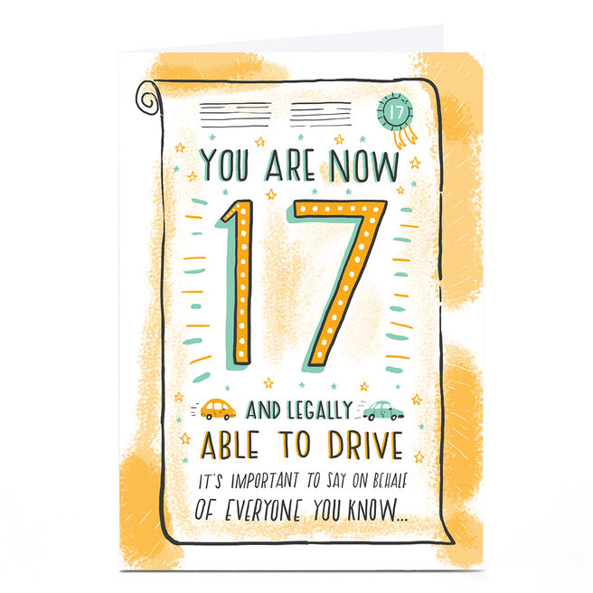 17th Birthday Card - Avoiding Roads For The Foreseeable Future