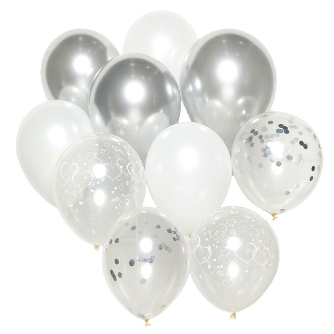 DIY Silver & White Latex Balloon Kit