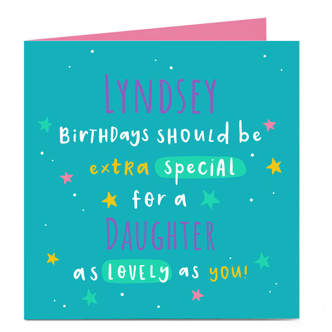 Personalised Charity Birthday Card - Daughter As Lovely As You
