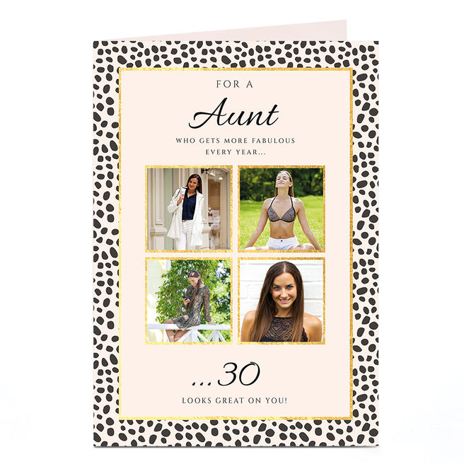 Photo Birthday Card - Aunt More Fabulous Every Year, Editable Age