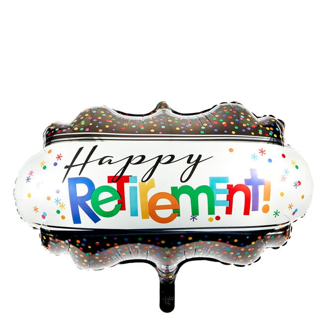 Large Happy Retirement 27-Inch Foil Helium Balloon (Deflated)