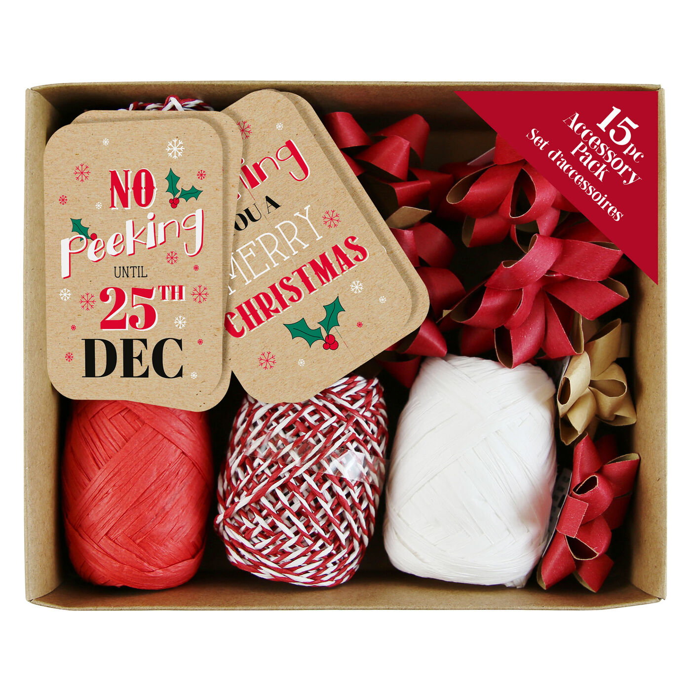 Buy 100 Recyclable Christmas Gift Tag & Ribbon Accessory Box for GBP 3