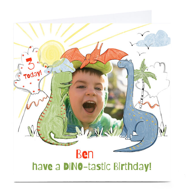 Emma Valenghi Photo Birthday Card - Dinosaur