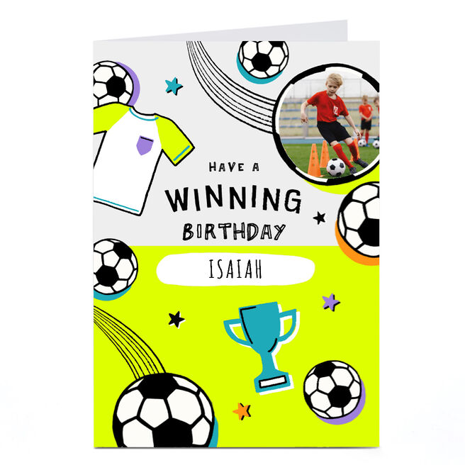 Photo Birthday Card - Football Winning Birthday