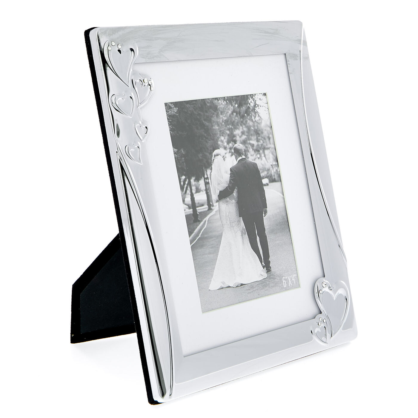 Happily Ever After Wedding Collage Photo Frame, Silver main image 0