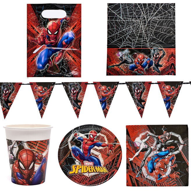Spider-Man Crime Fighter Party Tableware & Decorations - 16 Guests