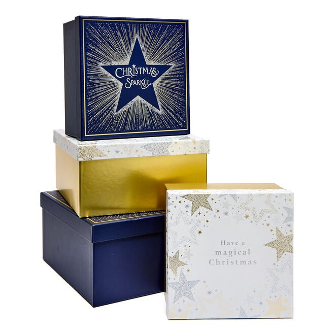 Magical Sparkle Christmas Gift Boxes -Set of 4