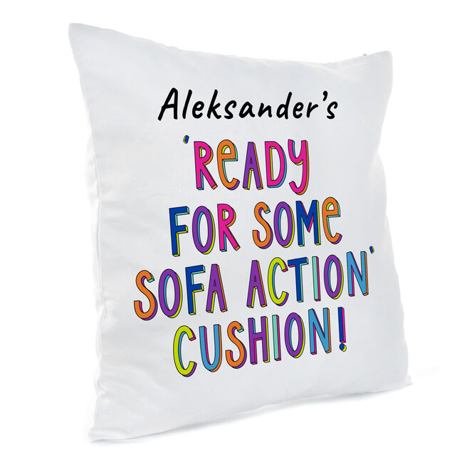 Personalised Cushion - Sofa Action