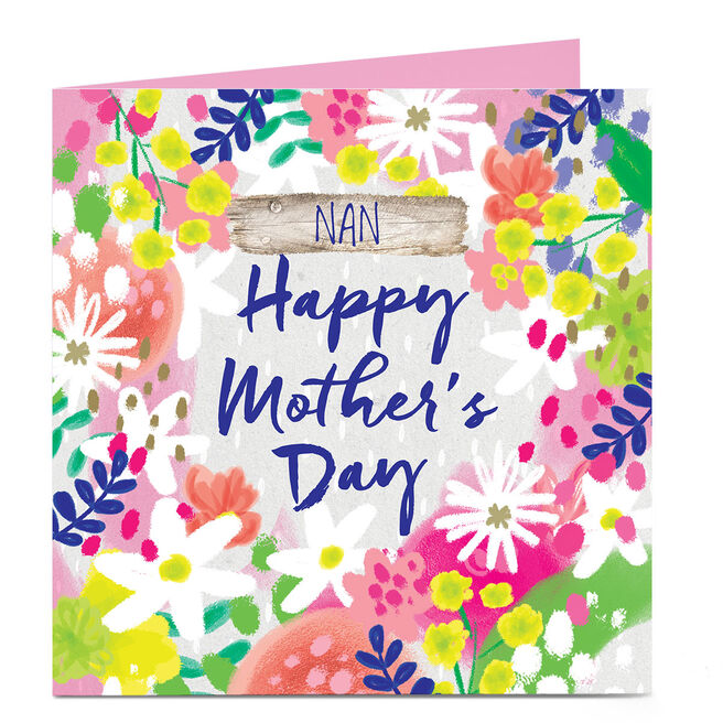 Personalised Mother's Day Charity Card - Colourful Flowers