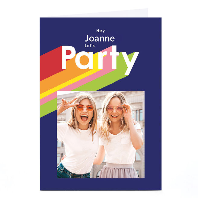 Photo Birthday Card - Hey Let's Party