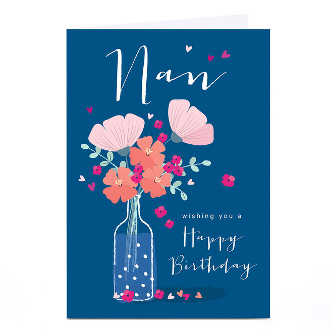Personalised Klara Hawkins Card - Nan Flower Vase