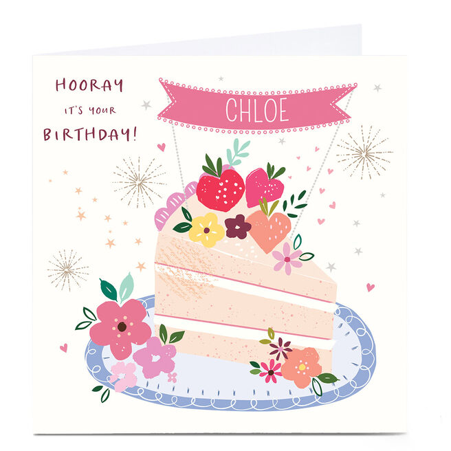 Personalised Nikki Upsher Birthday Card - Cake Slice