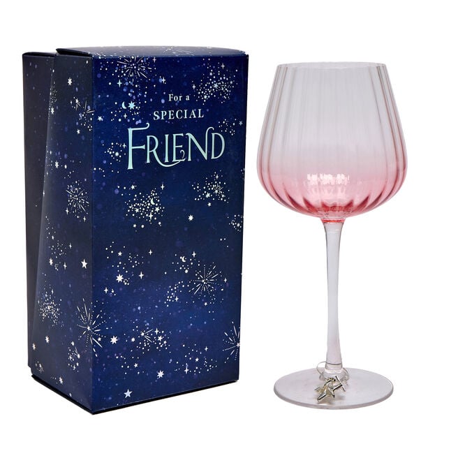 Special Friend Wine Glass With Charm