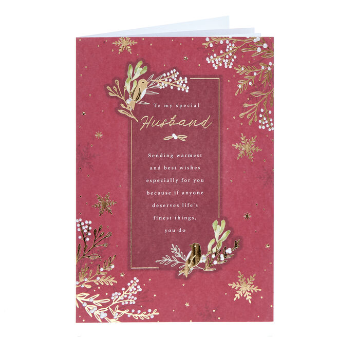 Husband Red Verse Christmas Card