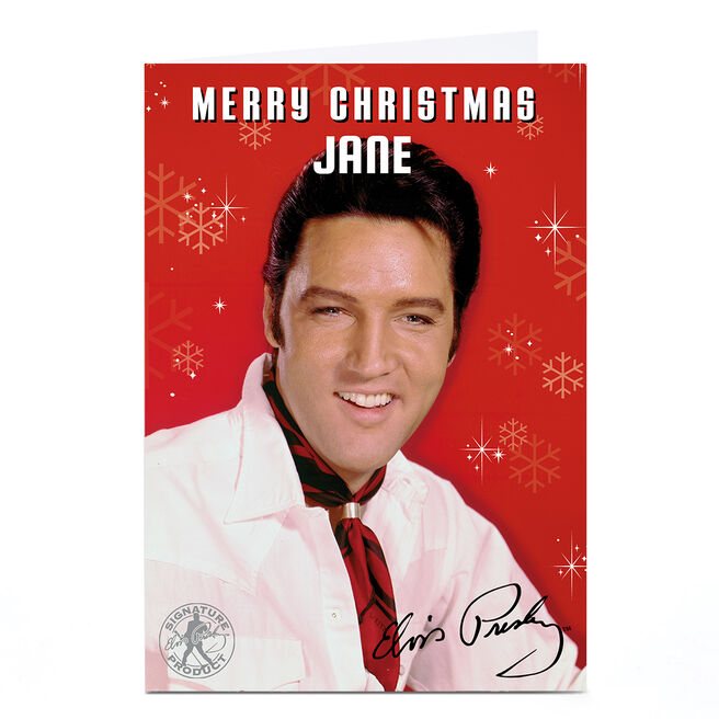 Personalised Elvis Christmas Card - Printed Autograph
