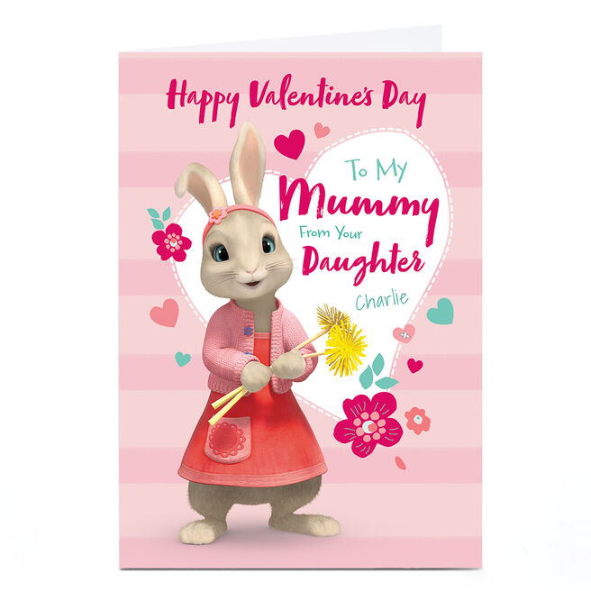 Personalised Peter Rabbit Valentine's Day Card - Mummy from Daughter