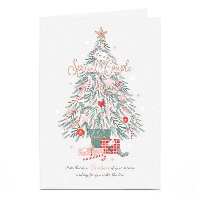 Personalised Christmas Card - Pretty Tree, Special Couple