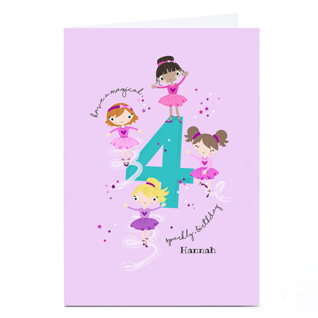 Personalised Rachel Griffin Birthday Card - 4, Sparkly Birthday