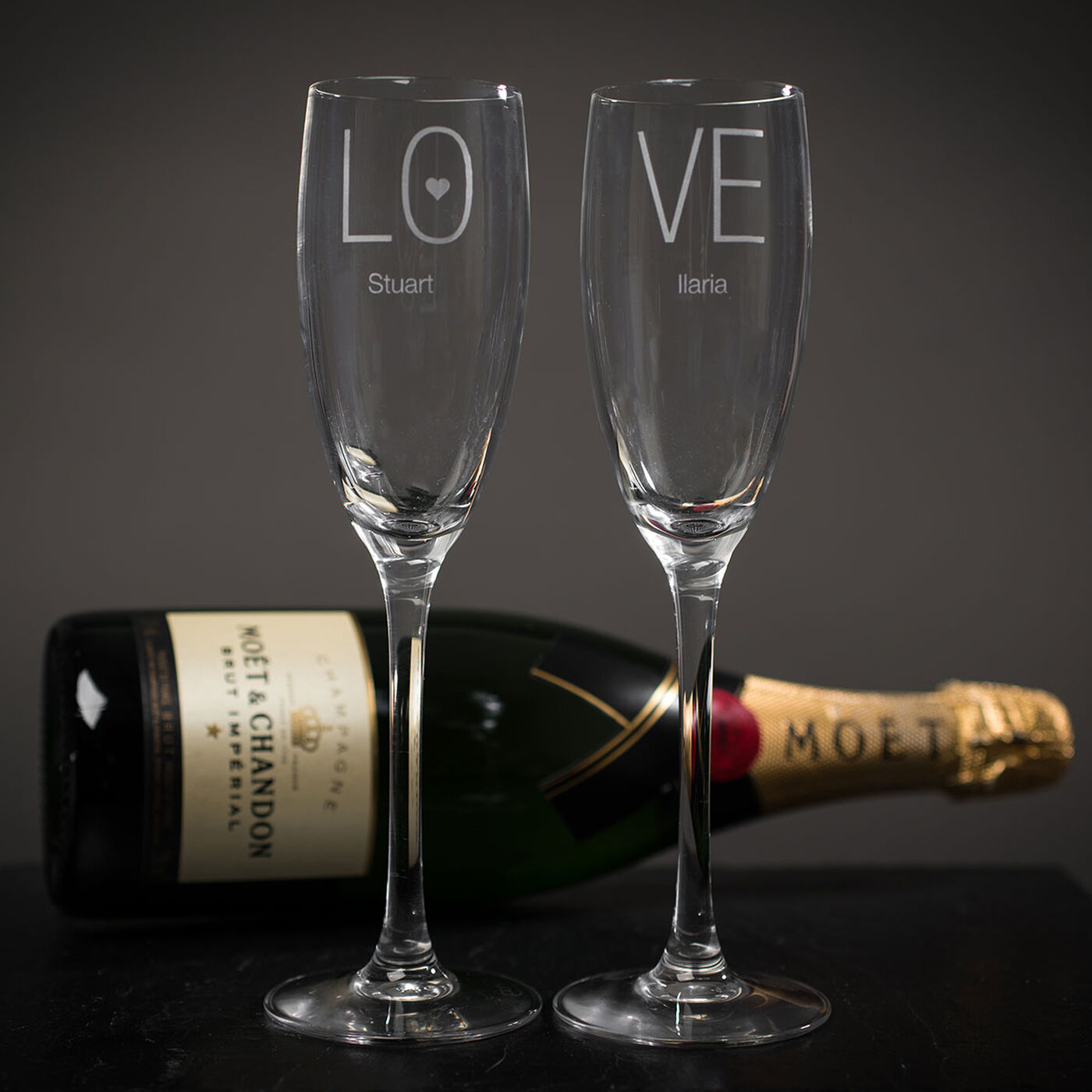 Buy Personalised Engraved 'Love' Champagne Flutes for GBP 19.99 Card