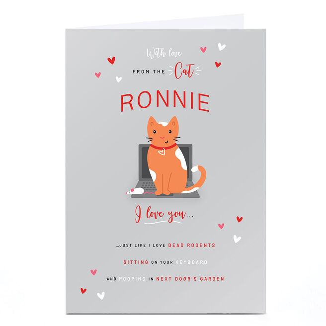 Personalised Valentine's Day Card - With Love from the Cat