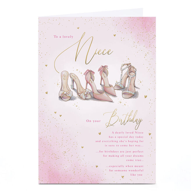 Personalised Birthday Card - Beautiful Shoes, Niece