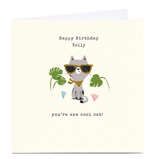 Personalised Andrew Thornton Birthday Card - Cool Cat