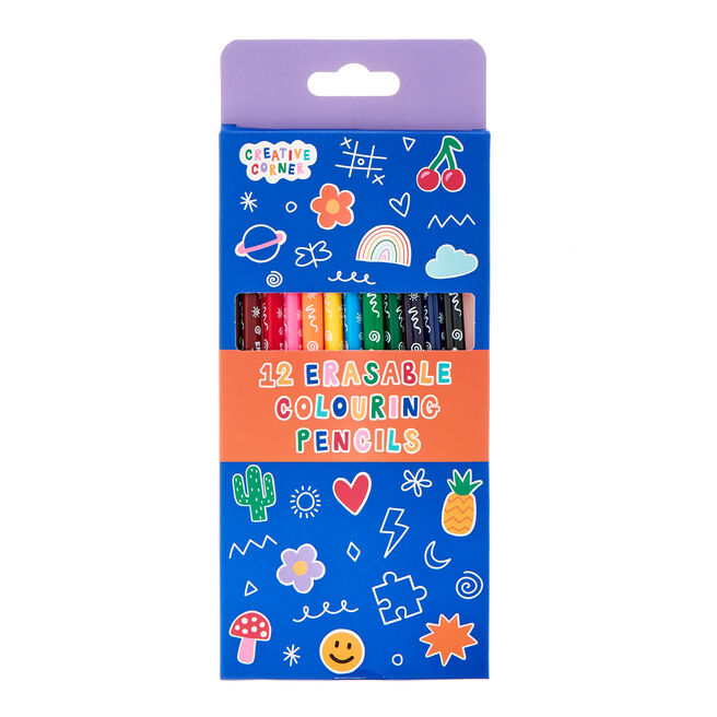 Creative Corner Erasable Colouring Pencils - Pack of 12