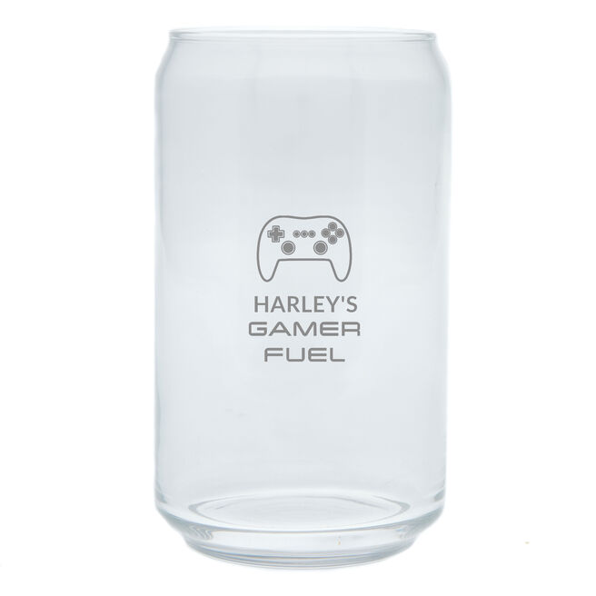 Personalised Can Shaped Glass - Gamer