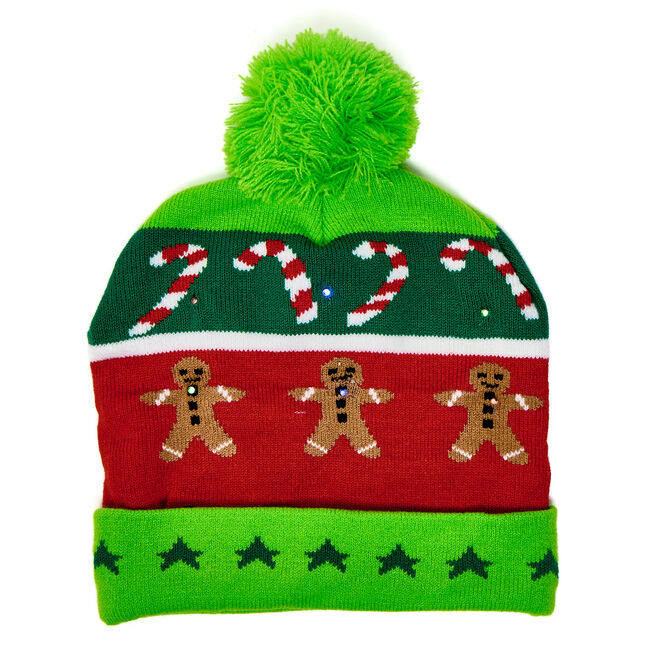 Light-Up Christmas Bobble Hat