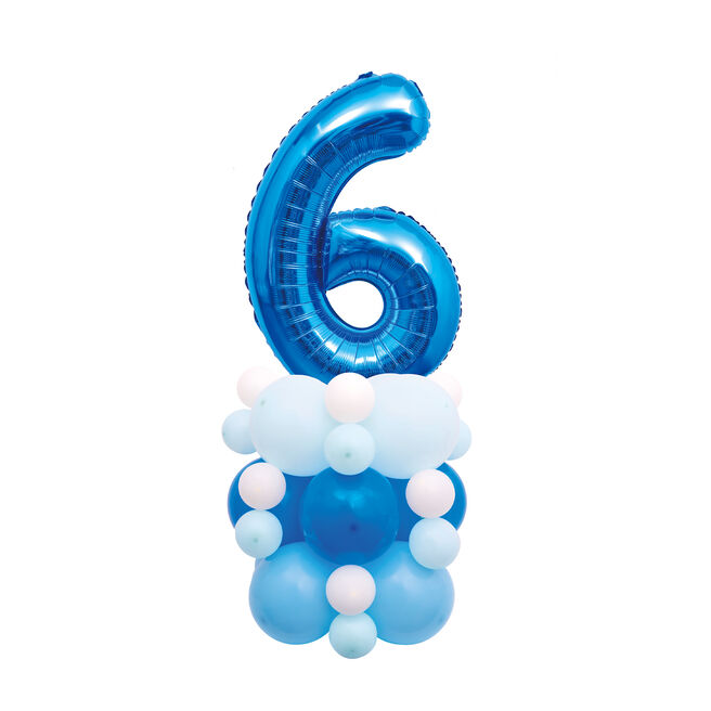 Blue 51-Inch Age 6 Air-Fill Balloon Stack Set