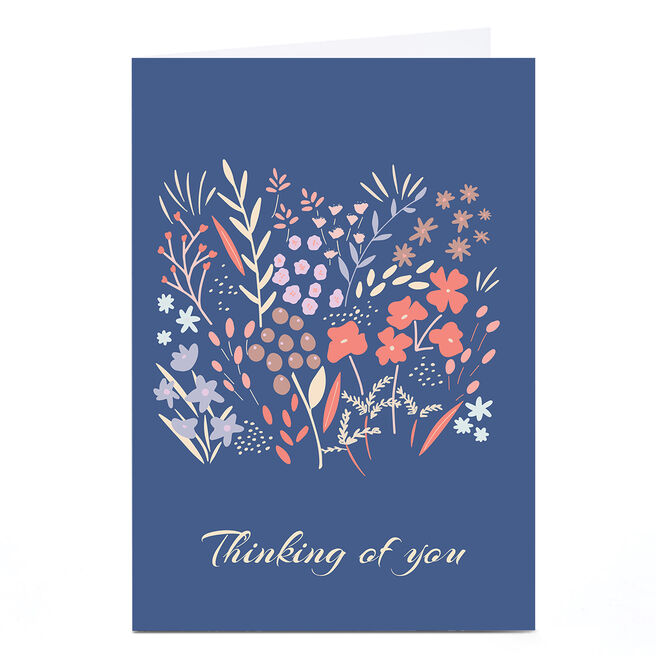 Personalised Sazerelli Thinking Of You Card - Flowers & Leaves
