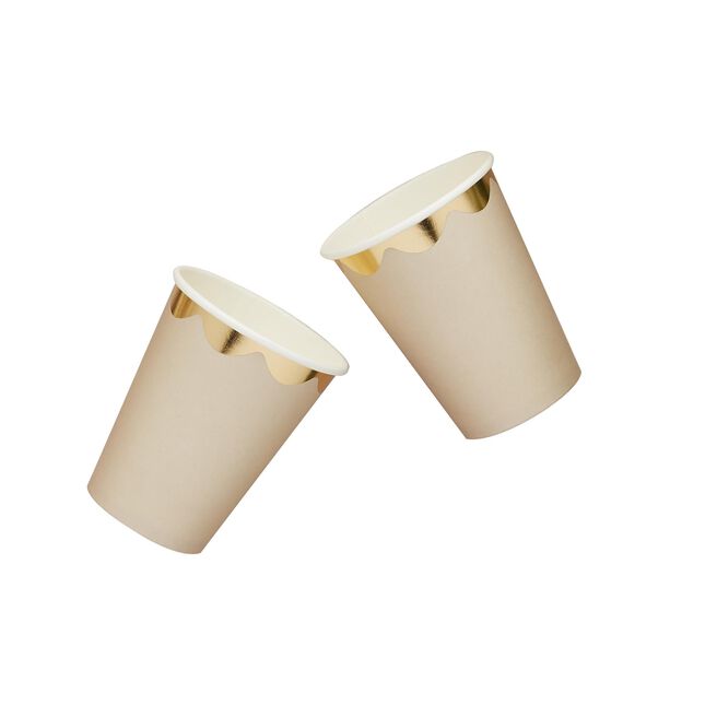 Champagne Paper Cups - Pack of 8