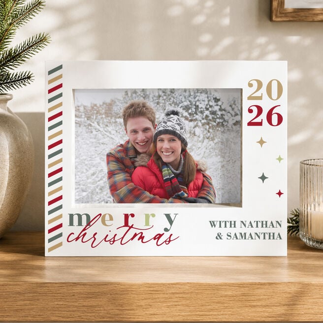 Personalised Merry Christmas 5x7-Inch Box Photo Frame