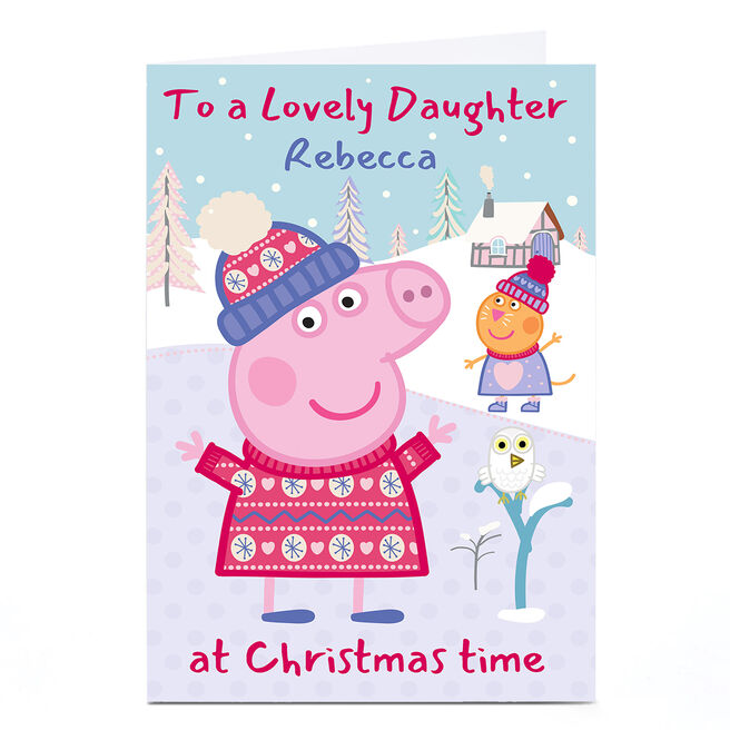 Personalised Peppa Pig Christmas Card - Daughter