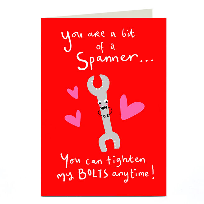 Personalised Lindsay Loves to Draw Valentine's Day Card - Spanner